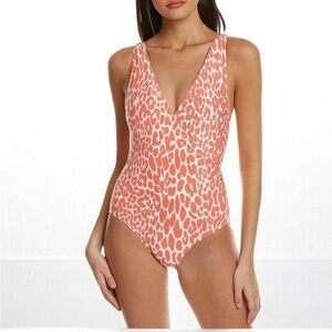 🌻NEW NWOT Carmen Marc Valvo Animal Print One-Piece Swimsuit Size 10